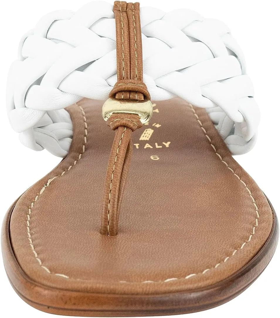 ITALIAN Shoemakers Honi Womens Braided Thong Sandals for Women with Padded Footbed, Stylish and Comfortable Handcrafted Italian Shoes