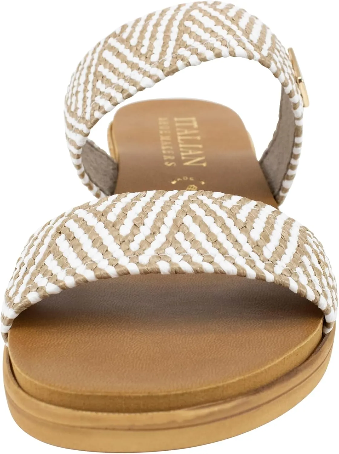 ITALIAN Shoemakers Women's Navya Slide Wedge Double Band Sandal for Women