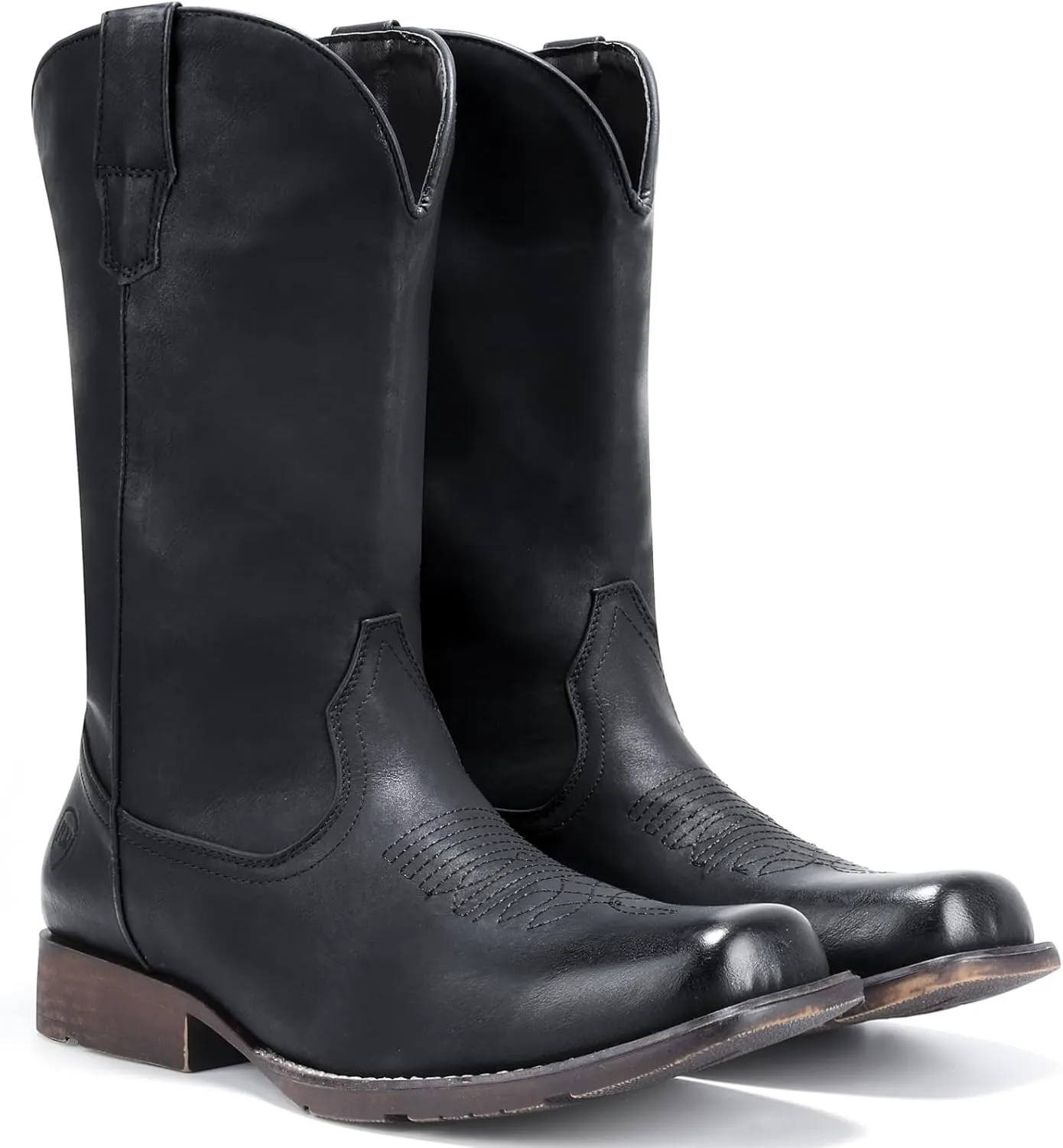 IUV Cowboy Boots For Men Western Boot Durable Fashionable Retro Classic Slip Resistant Boots