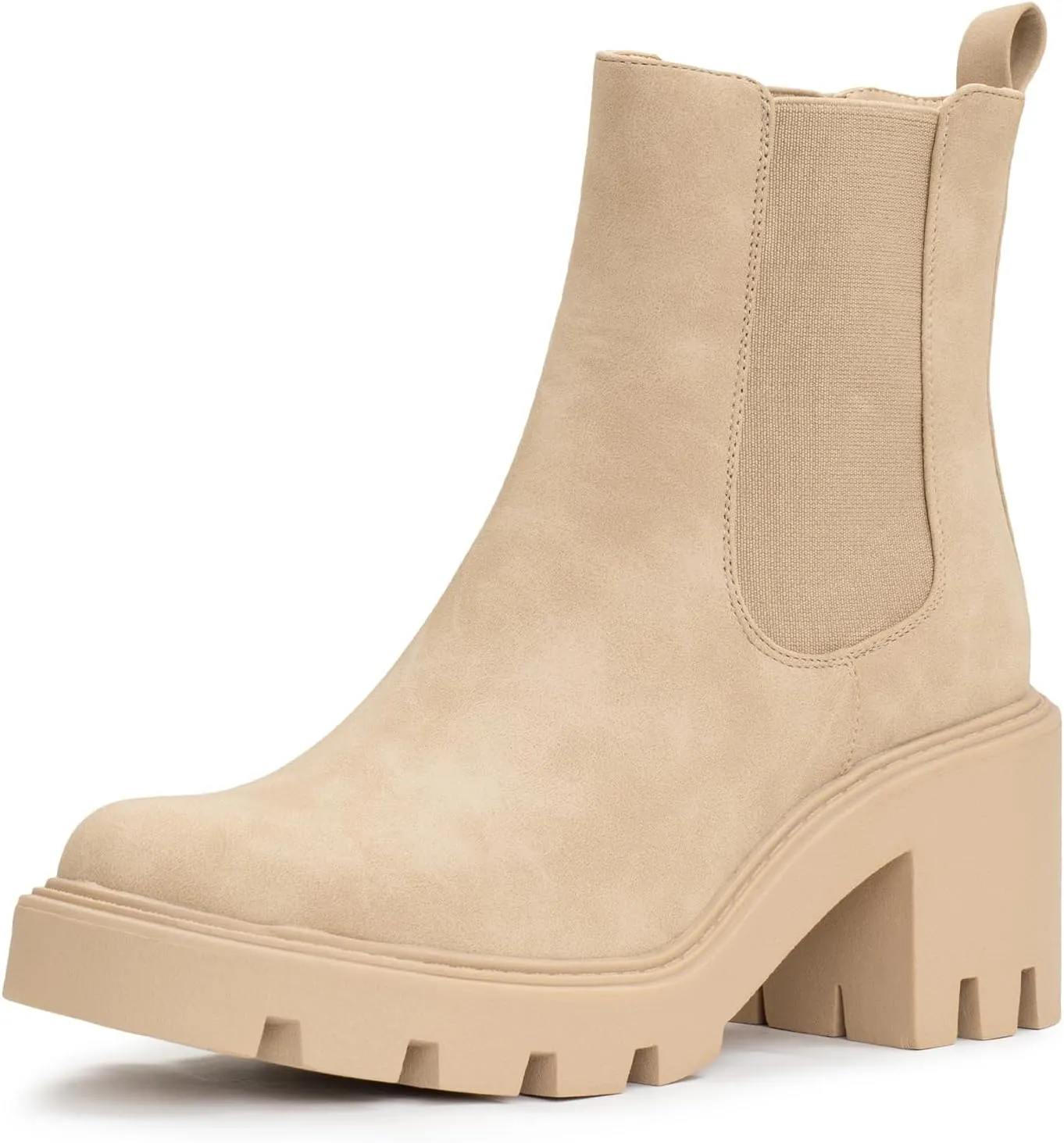 IXU 2024 Women's Chelsea Boots Chunky Boots For Women Platform Ankle Boots Pull-On Lug Sole Elastic Fall Fashion Booties Shoes