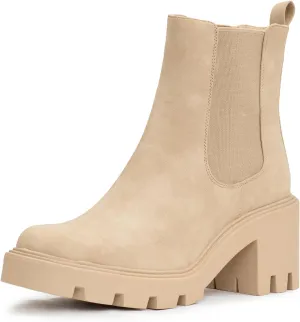 IXU 2024 Women's Chelsea Boots Chunky Boots For Women Platform Ankle Boots Pull-On Lug Sole Elastic Fall Fashion Booties Shoes