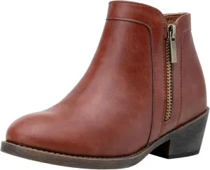 Jeossy Women's 9618 Classic Ankle Boots Slip on Chunky Heel Boots for Women