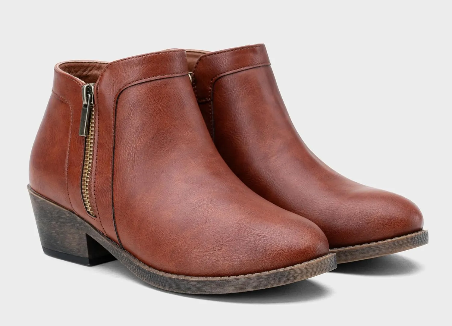 Jeossy Women's 9618 Classic Ankle Boots Slip on Chunky Heel Boots for Women