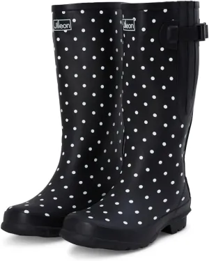 Jileon Wide Calf Rain Boots for Women - up to 19 inch Calf - Standard Foot & Ankle Width - Durable Rubber