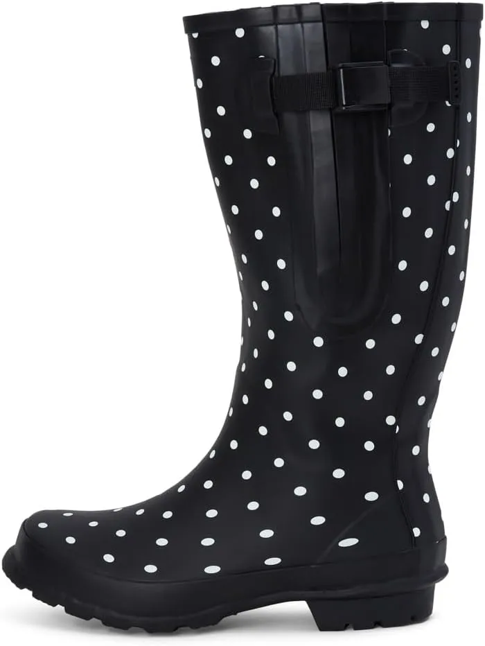 Jileon Wide Calf Rain Boots for Women - up to 19 inch Calf - Standard Foot & Ankle Width - Durable Rubber