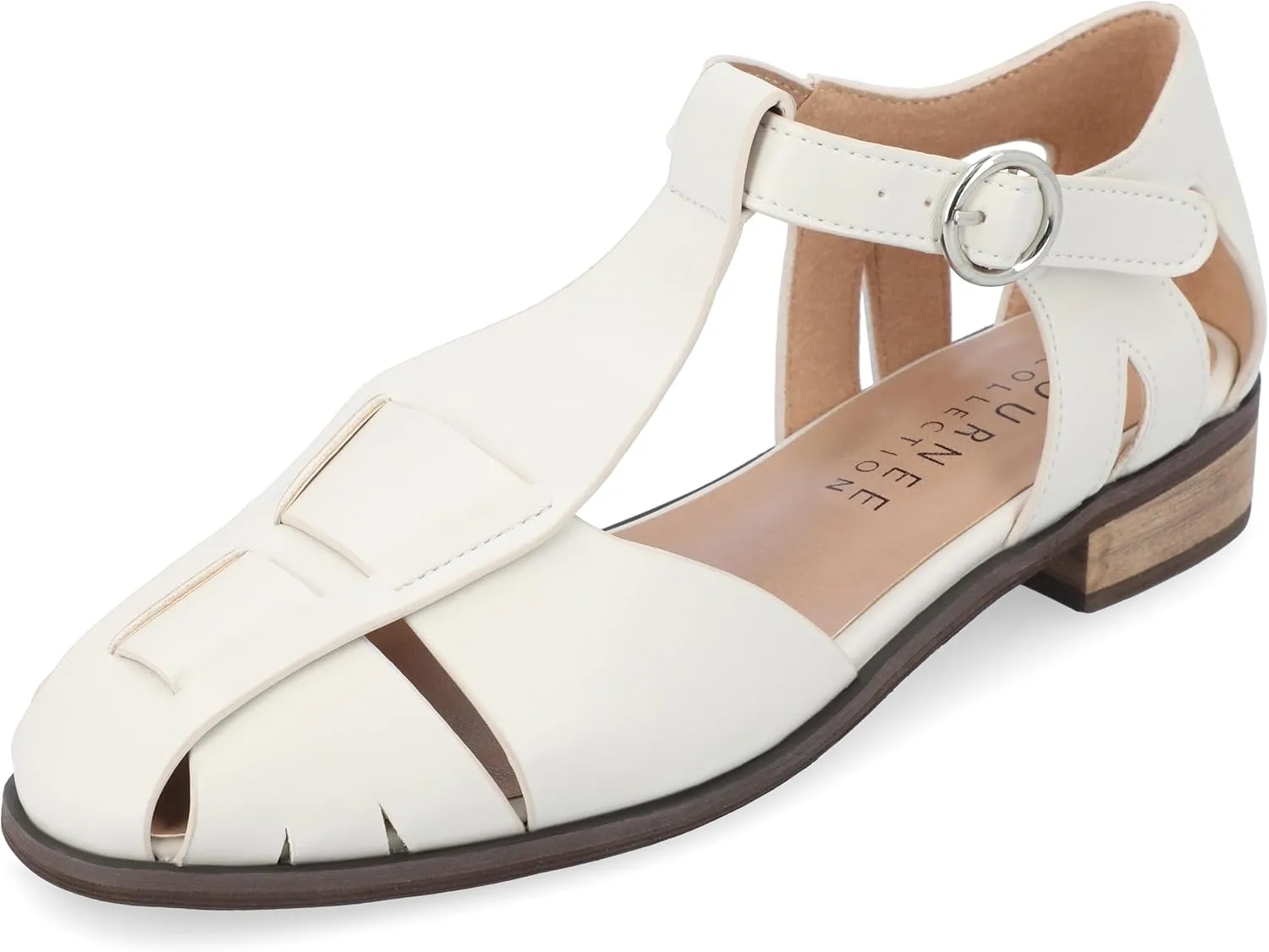 Journee Collection Womens Azzaria Faux Leather Cut Out Ankle Strap