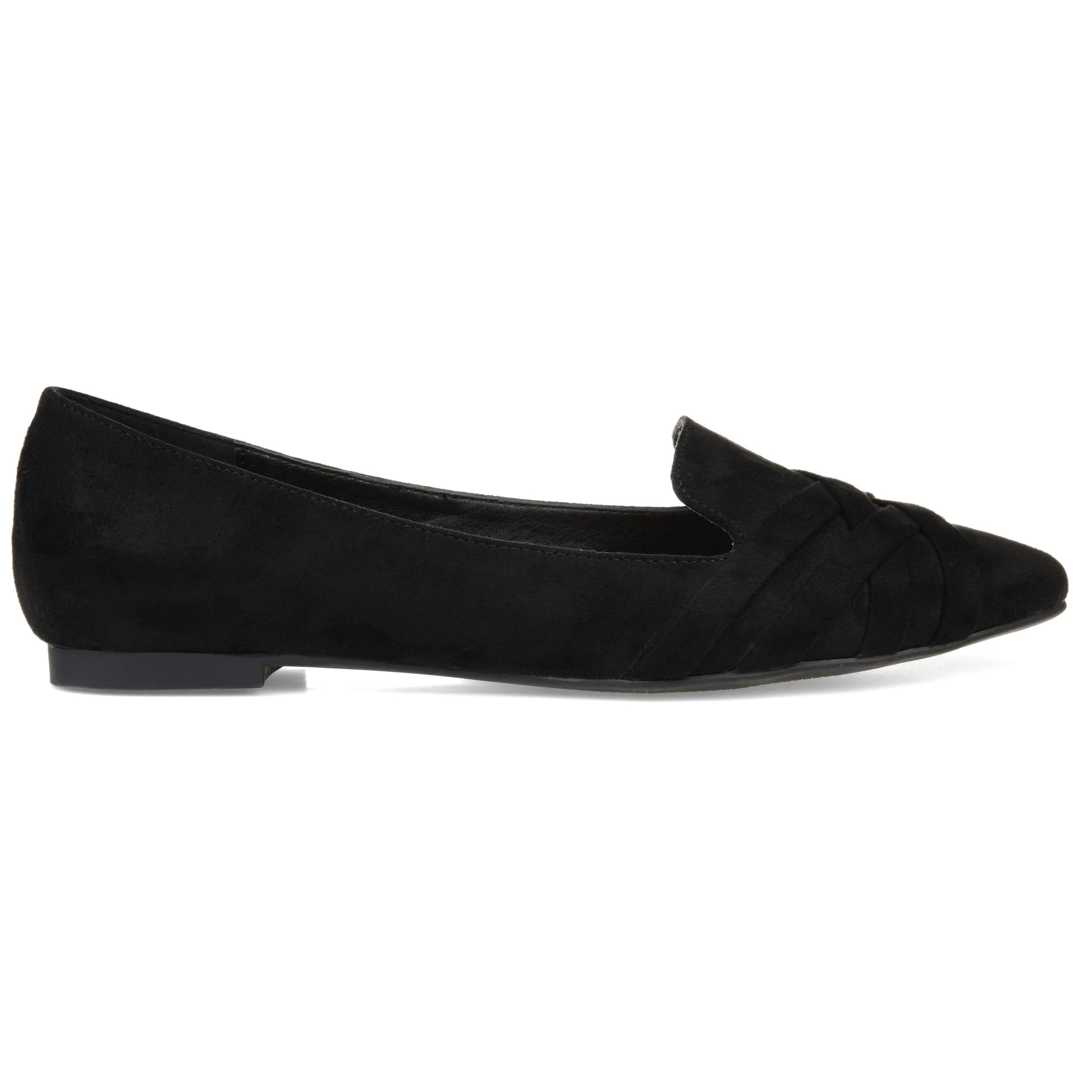 Journee Collection Womens Mindee Faux Suede Loafers Black 6.5 Medium (B,M)