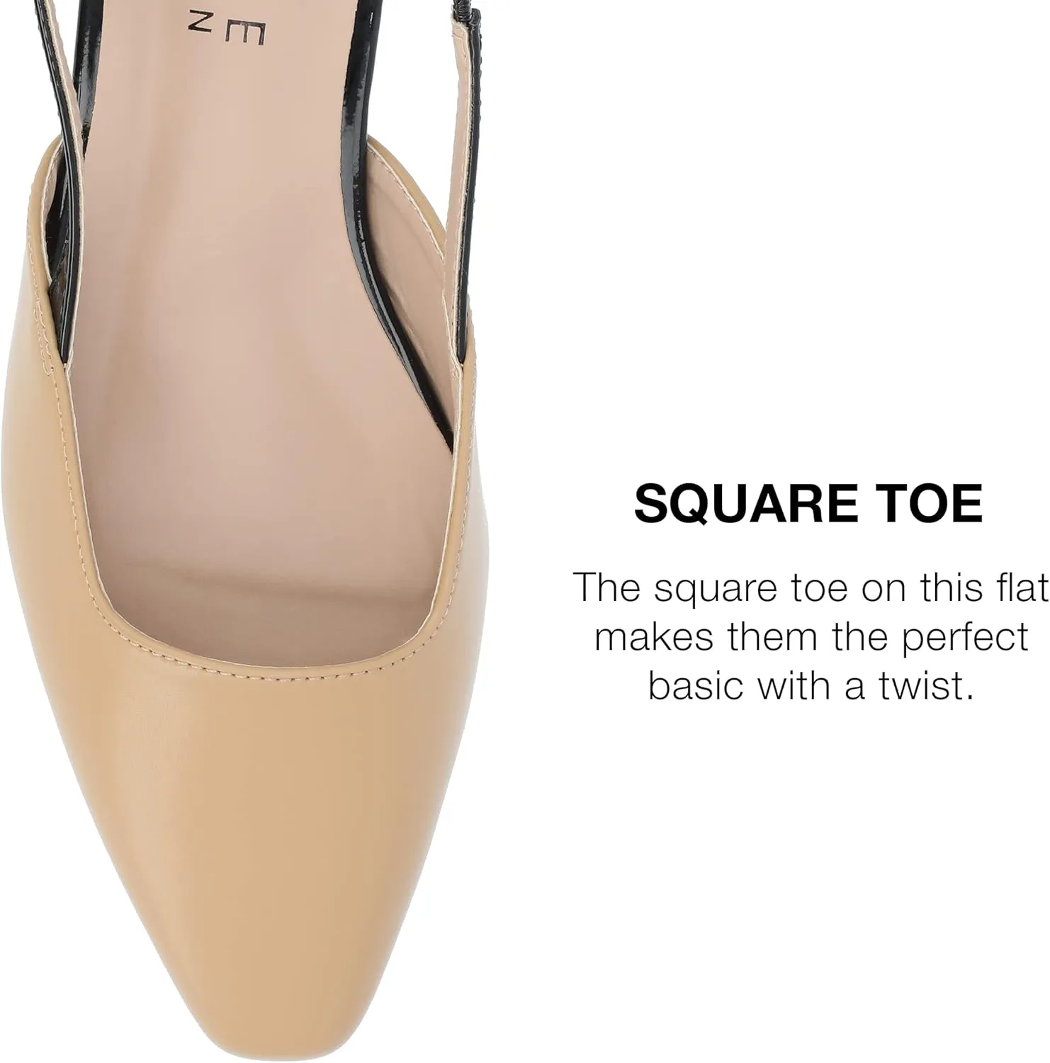 Journee Collection Womens Paislee Faux Leather Square Toe Slingbacks