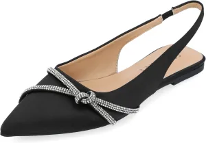 Journee Collection Womens Rebel Rhinestone Slingbacks