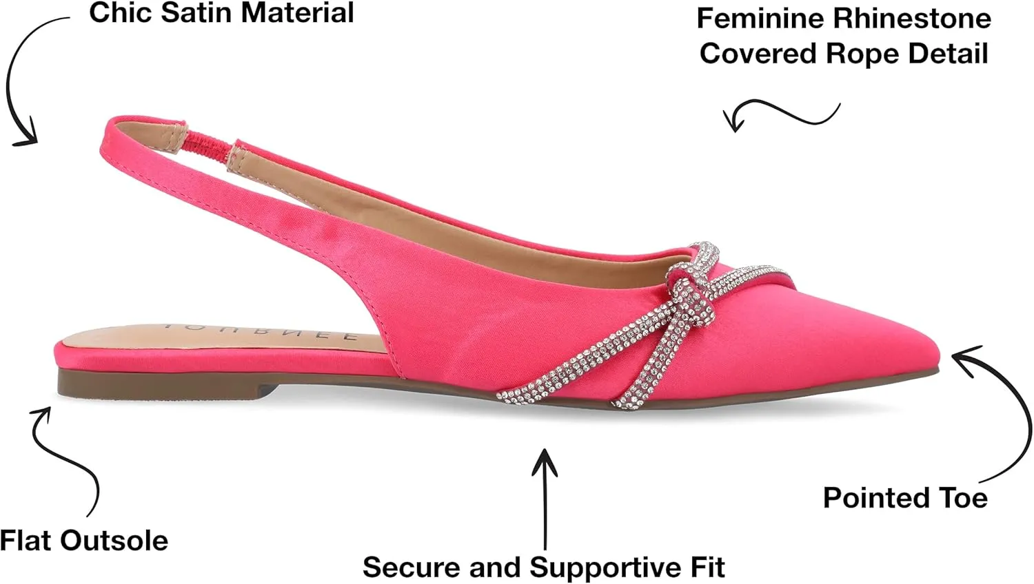 Journee Collection Womens Rebel Rhinestone Slingbacks