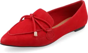 Journee Womens Muriel Slip On Pointed Toe Loafer Dress Flats