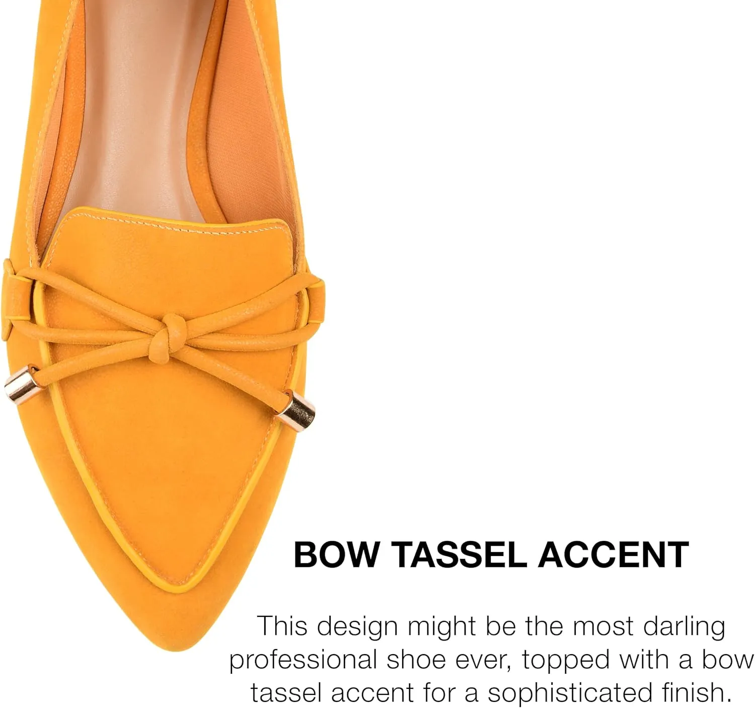 Journee Womens Muriel Slip On Pointed Toe Loafer Dress Flats