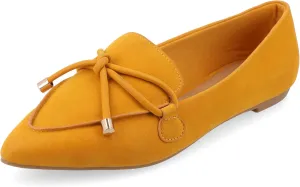 Journee Womens Muriel Slip On Pointed Toe Loafer Dress Flats