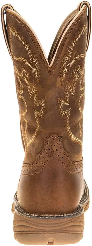 Justin Boot Company Men's Stampede Rush Rust 11" Rust Maldova Top Soft Toe Work Boot Brown