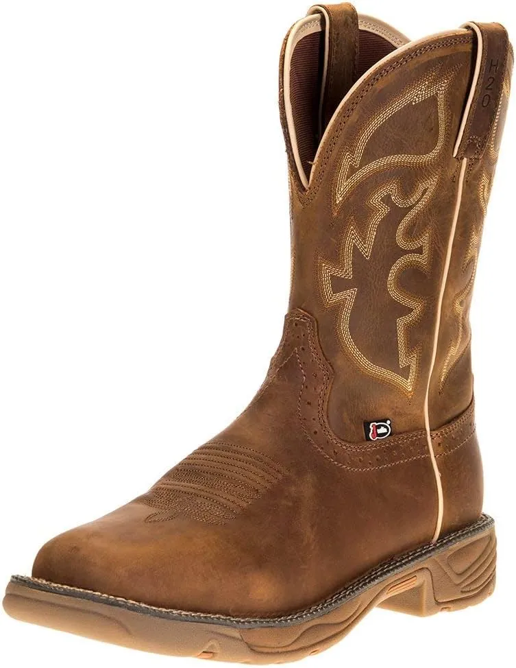 Justin Boot Company Men's Stampede Rush Rust 11" Rust Maldova Top Soft Toe Work Boot Brown