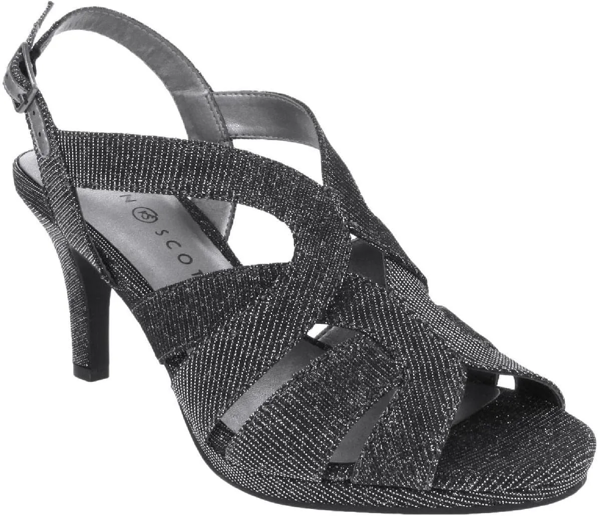 Karen Scott Womens Belindah Metallic Padded Insole Slingback Sandals