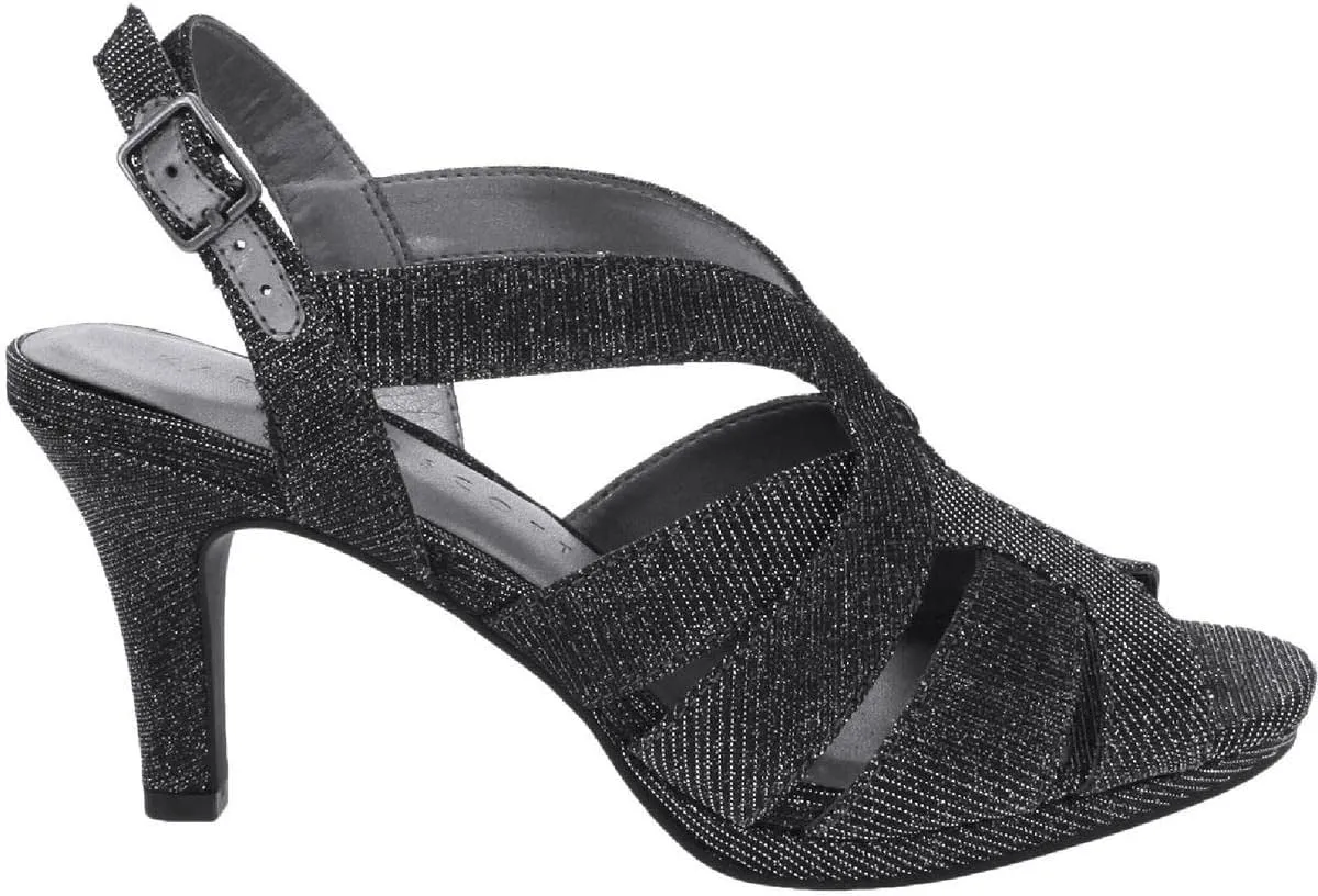 Karen Scott Womens Belindah Metallic Padded Insole Slingback Sandals