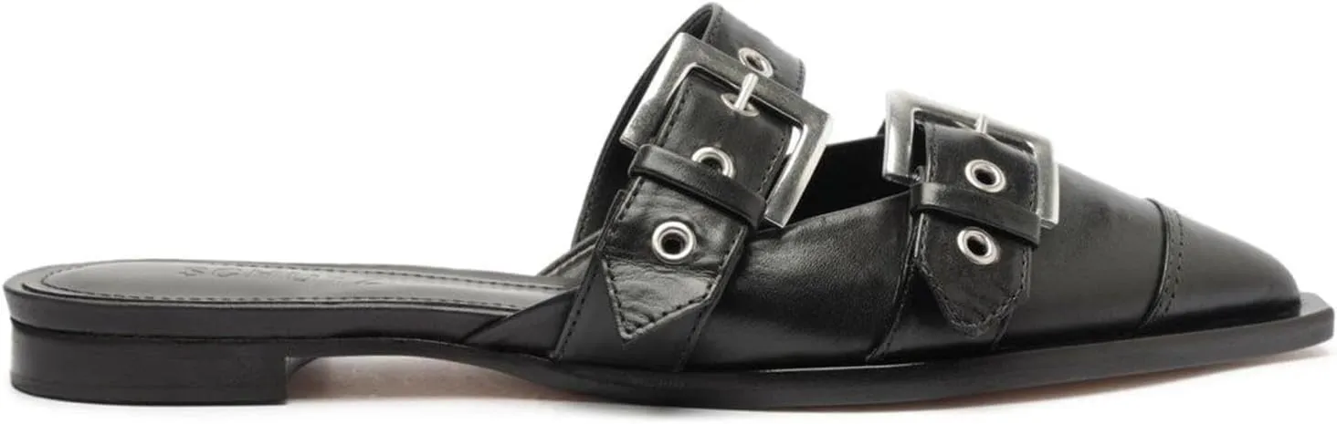KaroNairy Women's Wide Buckle Ballet Flats, Pointy Toe & Square Toe Mary Jane Flats Slingback Comfortable Ballerina Flats