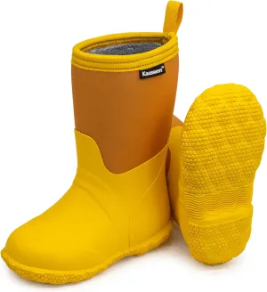 Kaussures Kids Rain Boots for Toddler Girls Boys Waterproof Insulated Rubber Winter Rain Boot for Child