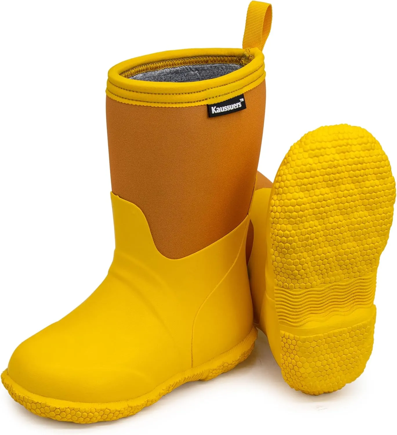 Kaussures Kids Rain Boots for Toddler Girls Boys Waterproof Insulated Rubber Winter Rain Boot for Child