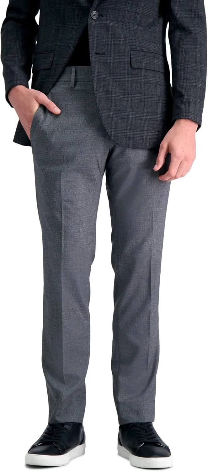Kenneth Cole REACTION mens Slim Fit Flat Front Stretch Urban Heather Dress Pants, Medium Grey, 36W x 32L US