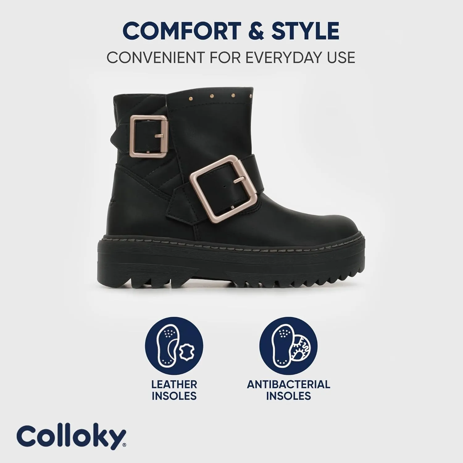 Kid Boots for Girls - Fashionable, Durable & Lightweight Boots - Leather, Non-Slip Insoles - Stylish Footwear for Kids