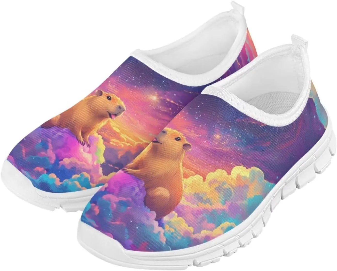 Kids Cute Shoes Colorful Clouds Slip On Shoes for Girls Size 11-2.5