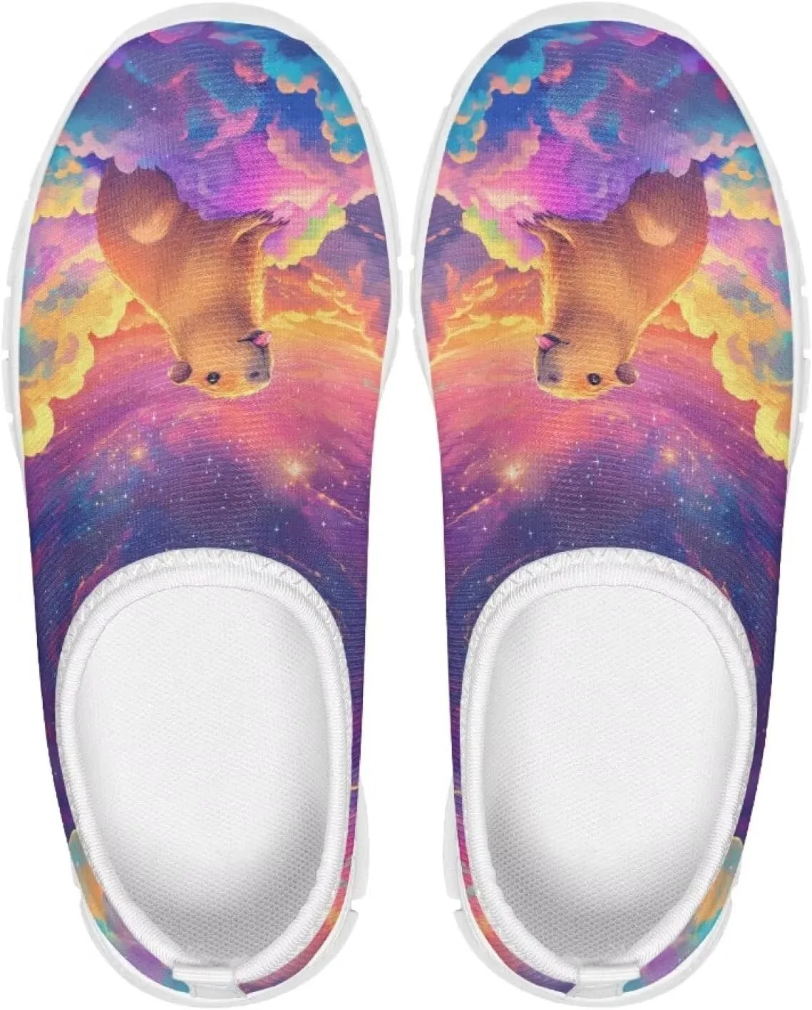 Kids Cute Shoes Colorful Clouds Slip On Shoes for Girls Size 11-2.5