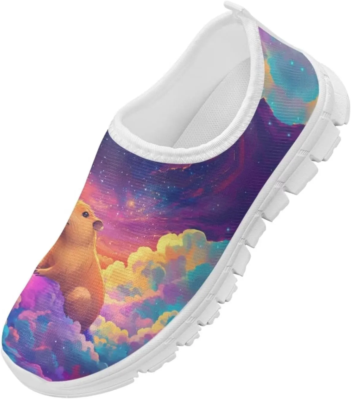 Kids Cute Shoes Colorful Clouds Slip On Shoes for Girls Size 11-2.5