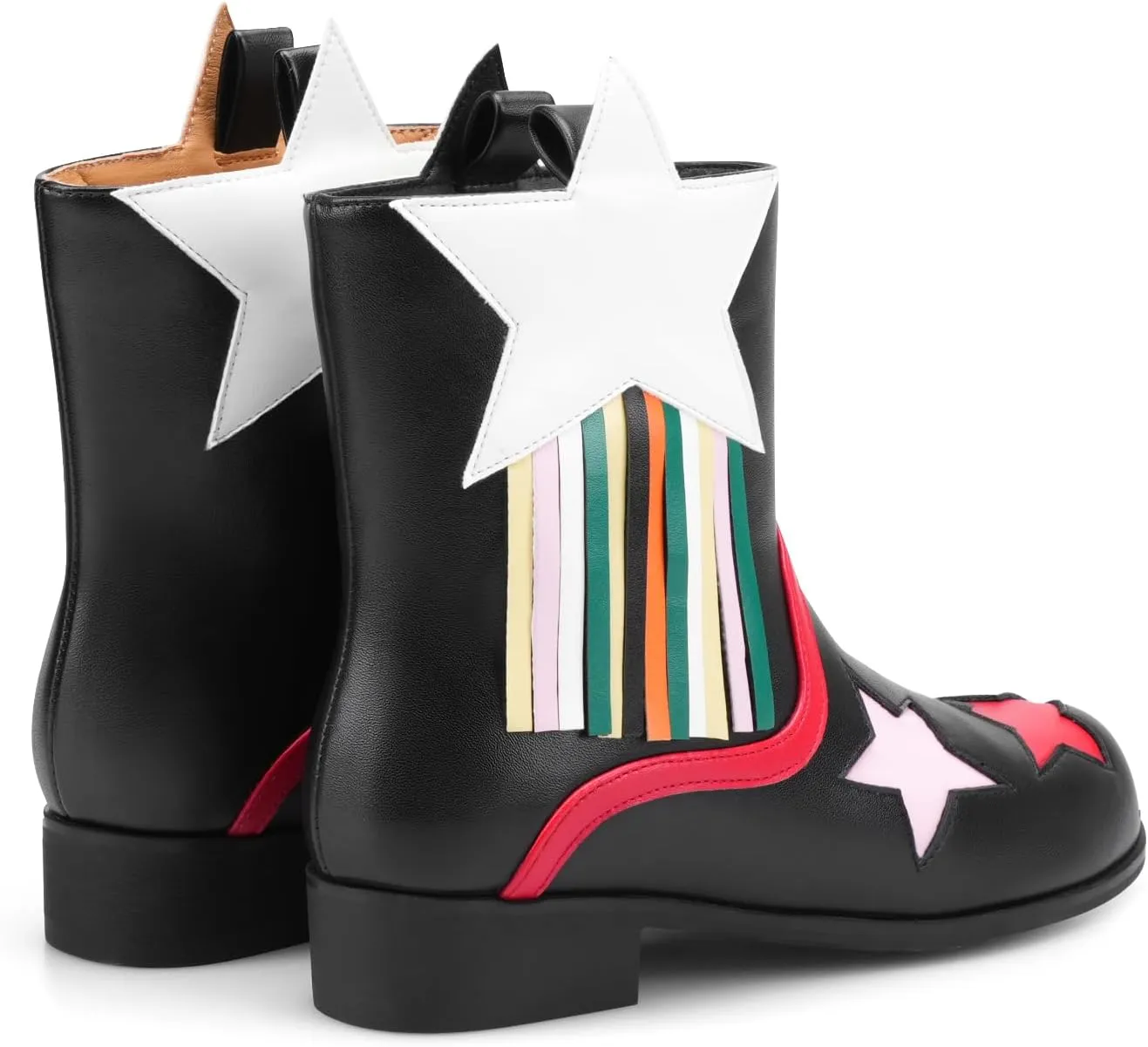 Kids Tassels Cowgirl Boots, Stars Girls Cowboy Boots, Toddler Pull on Cowboy Booties for Baby Western Shoes