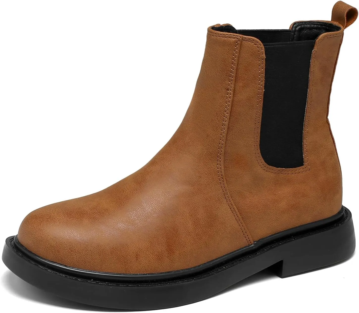 kkdom Women's Waterproof Low Heel Chelsea Bootie Double Elastic Gore Fashion Combat Ankle Boots