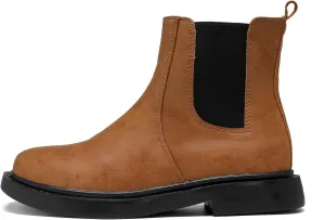 kkdom Women's Waterproof Low Heel Chelsea Bootie Double Elastic Gore Fashion Combat Ankle Boots