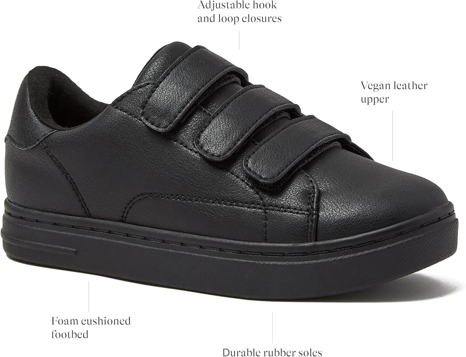 Lands' End Boys' and Girls' Sneakers, No Tie Casual Tennis Shoes for Boys and Girls Size 5-10 Toddler, Little and Big Kids 11 to 7, Blue or White with Hook and Loop Straps