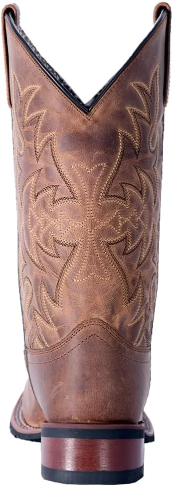 Laredo Womens Anita Embroidered Square Toe Casual Boots Mid Calf Low Heel 1-2" - Blue, Brown