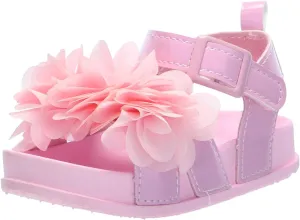 Laura Ashley Girls Sandals - Platform Footbed Sandal with Flower