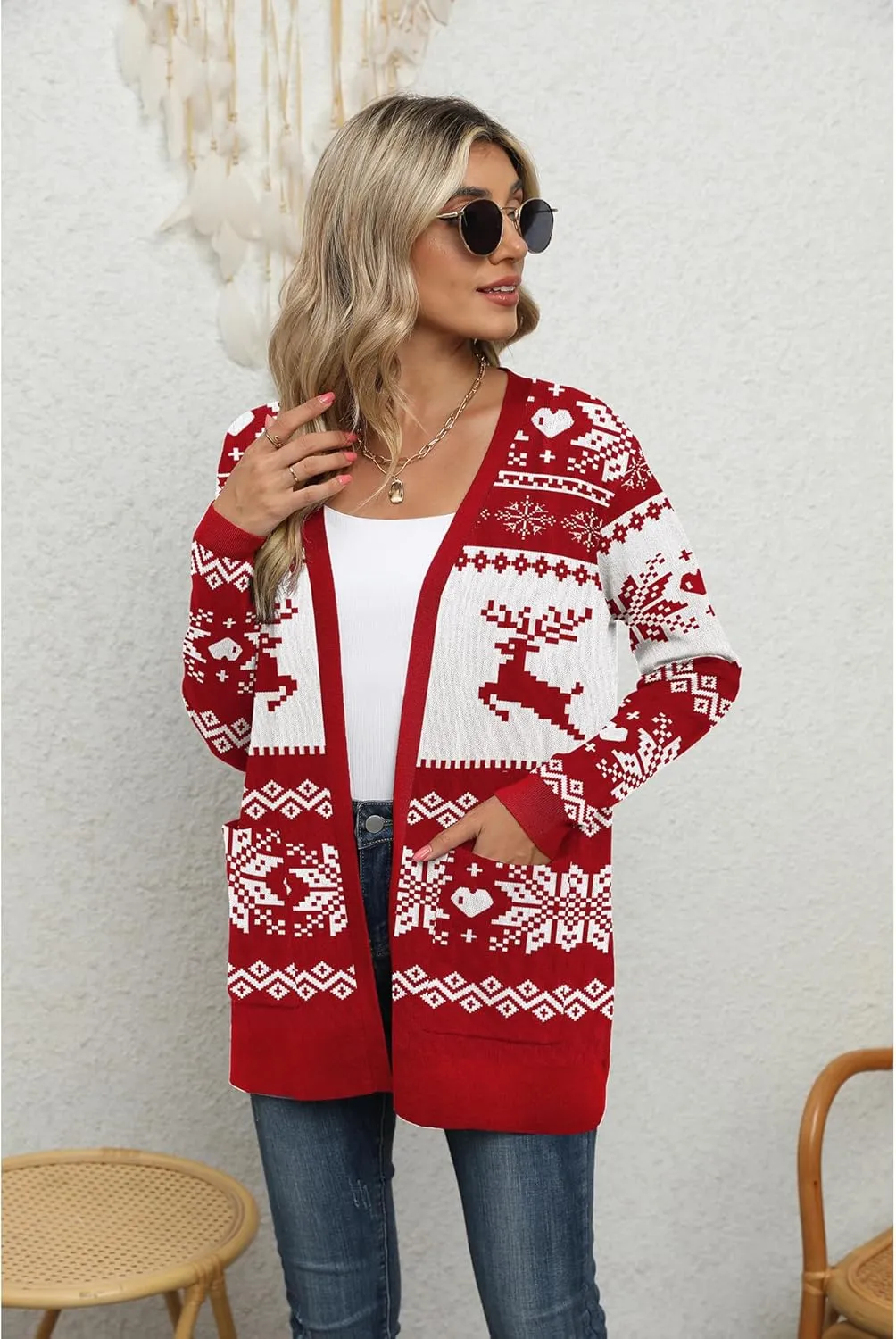 LILBETTER Womens Casual Lightweight Long Sleeve Open Front Cardigan Sweaters with Pockets