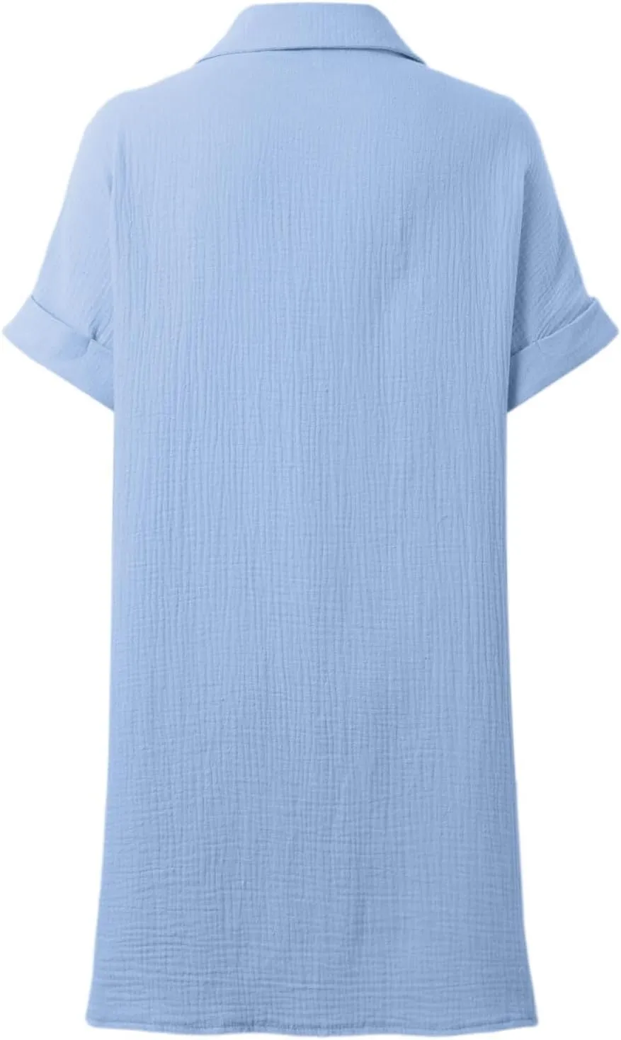 Linen Dresses for Women 2025 V Neck Button Down Shirts Dress Casual Short Sleeve Vacation Beach Tunic Sundress Pockets