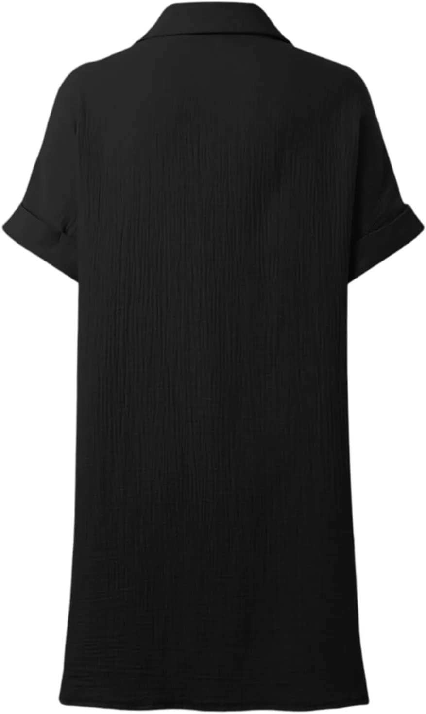 Linen Dresses for Women 2025 V Neck Button Down Shirts Dress Casual Short Sleeve Vacation Beach Tunic Sundress Pockets