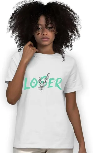 Loser Lover Unisex Shirt Matching AJ 3s Green Glow, Urban Clothing, Black, White