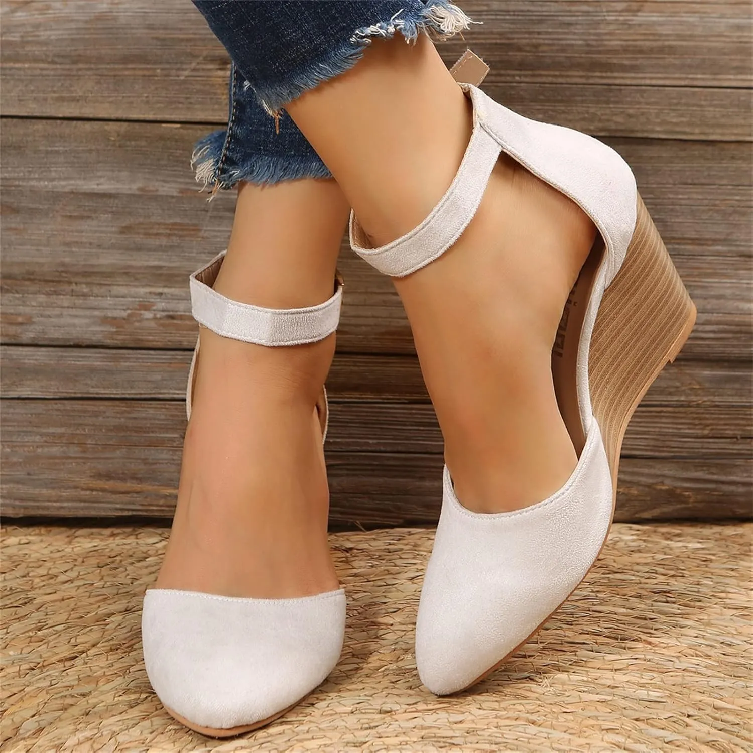 Low Heel Sandals for Women Dressy Summer 2025 Casual Sandals Ladies Wedge Sandals for Women Comfortable Platform Sandals with Ankle Strap Wide Width Platform Wedge Sandals Party Dress Shoes