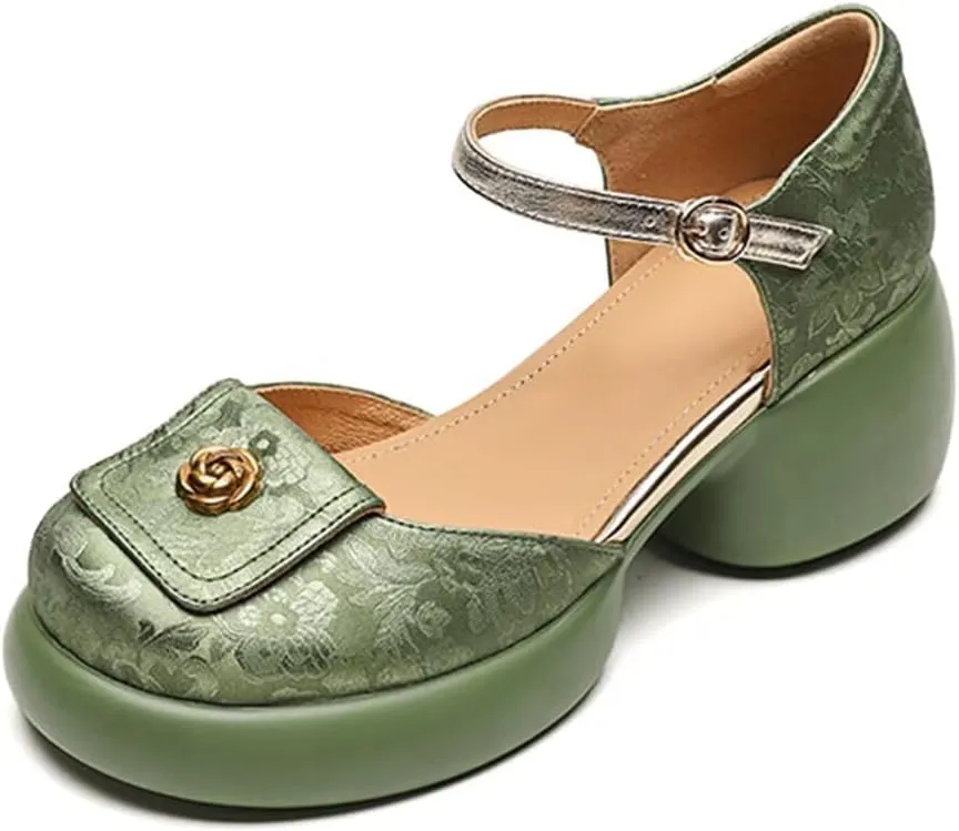 MAIITRIP Women's Dressy Summer Sandals with Adjustable Ankle Straps – Closed Toe Sandals Pumps Shoes for ladies with Wedges, Chunky Block Heel Platform for Weddings, Parties & Casual Comfort