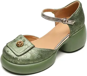 MAIITRIP Women's Dressy Summer Sandals with Adjustable Ankle Straps – Closed Toe Sandals Pumps Shoes for ladies with Wedges, Chunky Block Heel Platform for Weddings, Parties & Casual Comfort