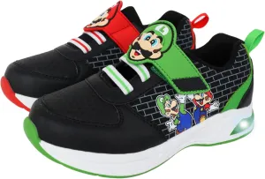 Mario and Luigi Kids Sneakers Boys Light Up Hook and Loop