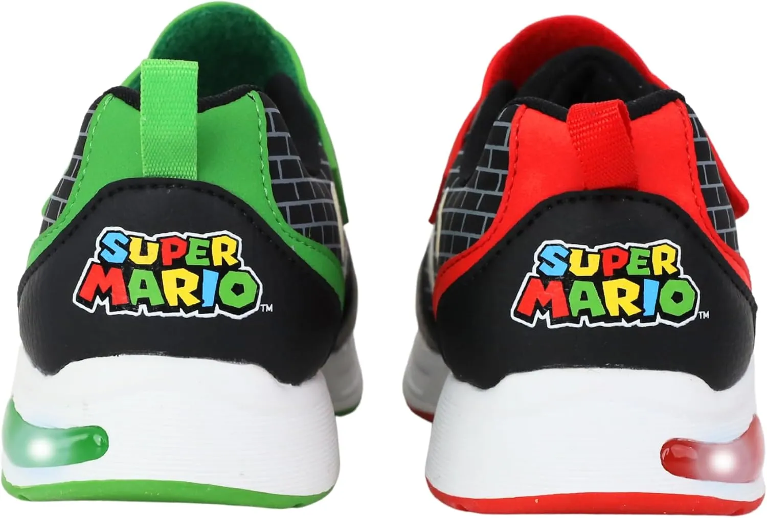 Mario and Luigi Kids Sneakers Boys Light Up Hook and Loop