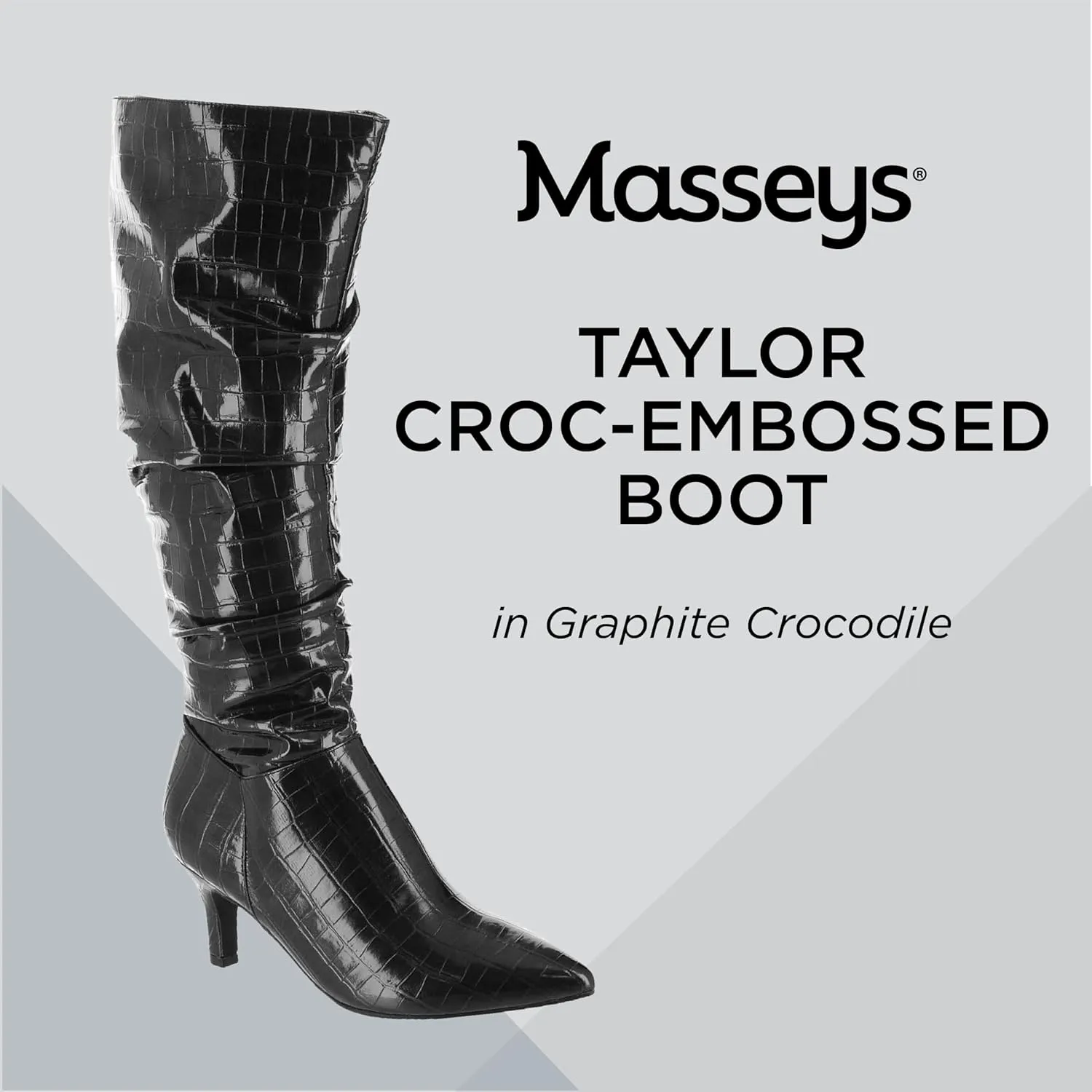 Masseys Women's Taylor Crocodile-Embossed Slouchy Boot