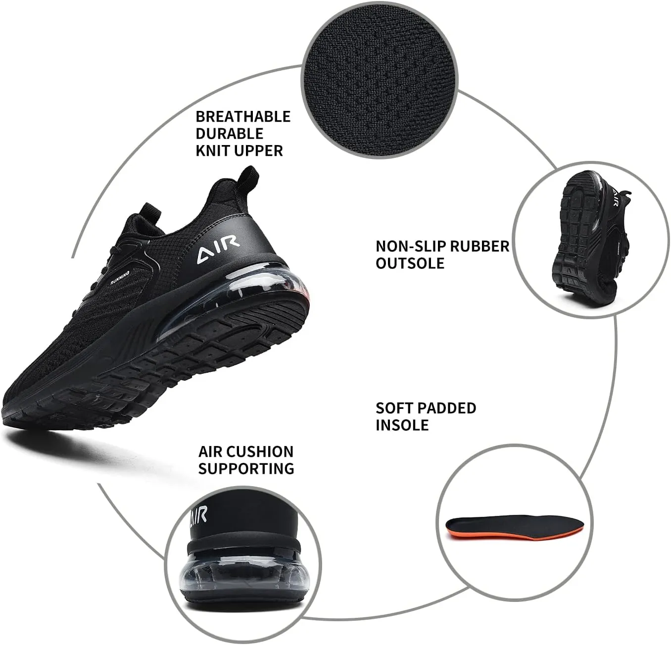Mens Air Running Shoes Athletic Tennis Sneakers US 7.5-US 13…