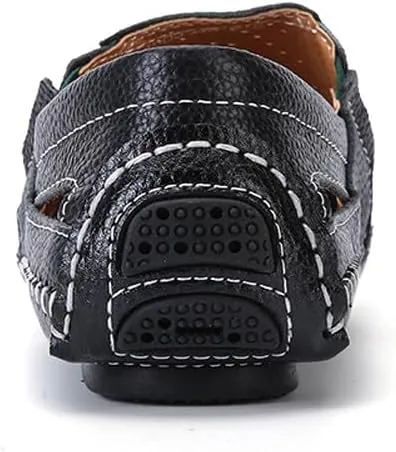 Men's Breathable Summer Genuine Leather Sandal Perforated Casual Walking Driving Flats Shoes
