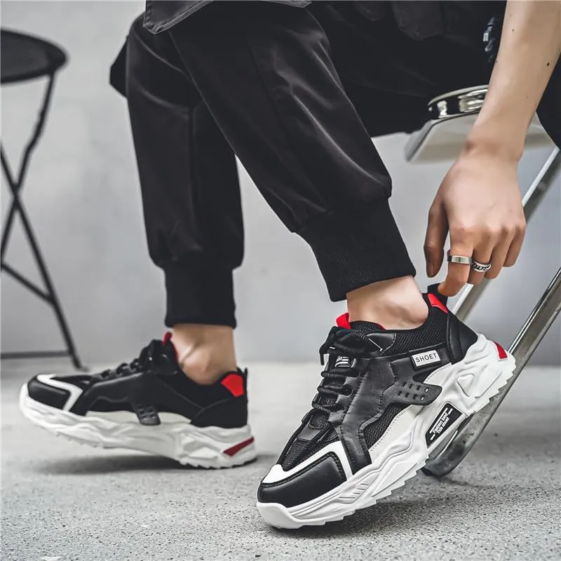 Men's Casual Shoes – Fashionable Breathable Chunky Sneakers, Youth-Oriented Korean-Style Thick-Soled Sports Shoes for Trendy Looks
