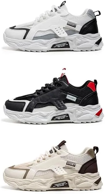 Men's Casual Shoes – Fashionable Breathable Chunky Sneakers, Youth-Oriented Korean-Style Thick-Soled Sports Shoes for Trendy Looks