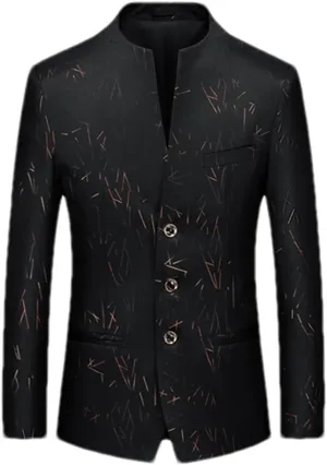 Men's Casual Slim Single Breasted Personalized Print Slim Fit Suit Dress Blazers Jacket Coat